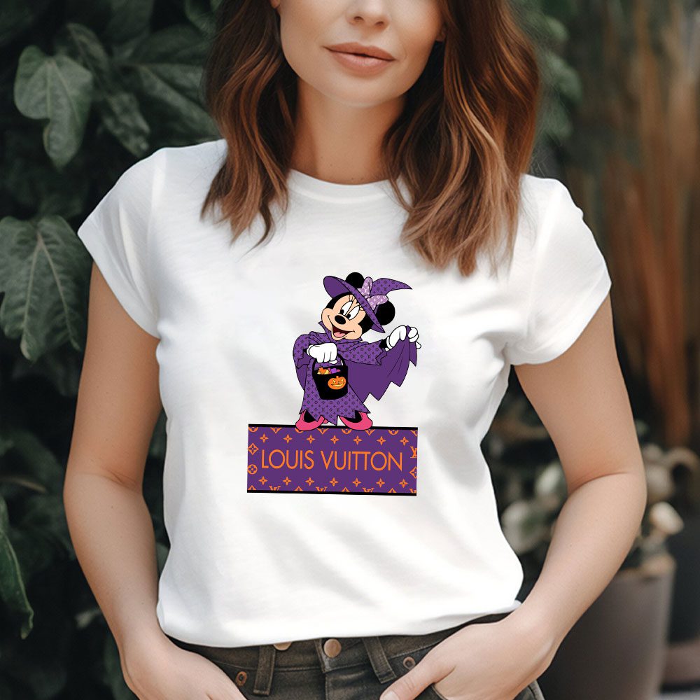 Louis-Vuitton-Monogram-Canvas-Pattern-Halloween-Minnie-Mouse-Lady-T-Shirt-Luxury-Tee-For-Women-LDS1719-2