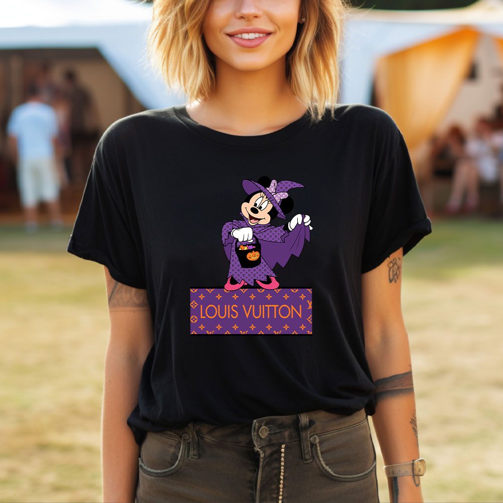 Louis-Vuitton-Monogram-Canvas-Pattern-Halloween-Minnie-Mouse-Lady-T-Shirt-Luxury-Tee-For-Women-LDS1719-3