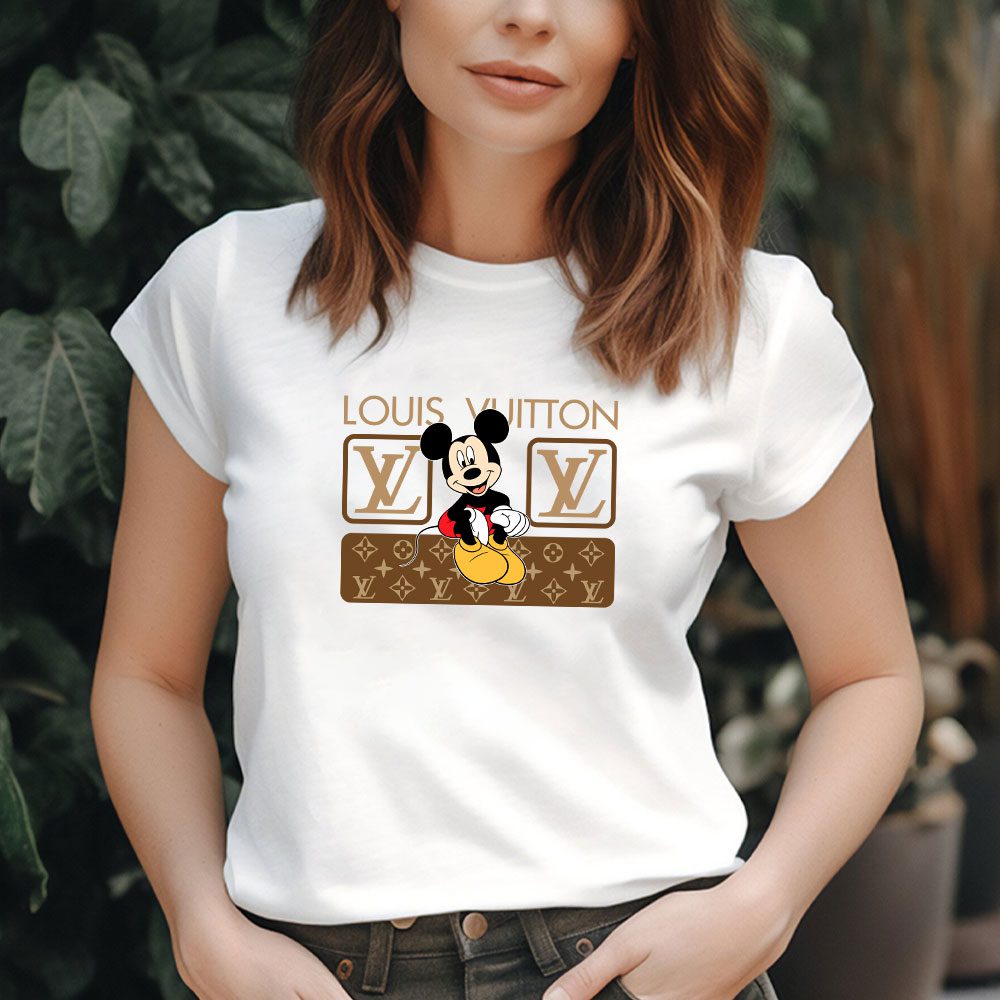Louis-Vuitton-Monogram-Canvas-Pattern-Mickey-Mouse-Lady-T-Shirt-Luxury-Tee-For-Women-LDS1692-2