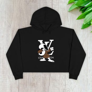 Louis Vuitton Monogram Canvas Pattern Snoopy Dabbing Crop Pullover Hoodie For Lady CPH1675