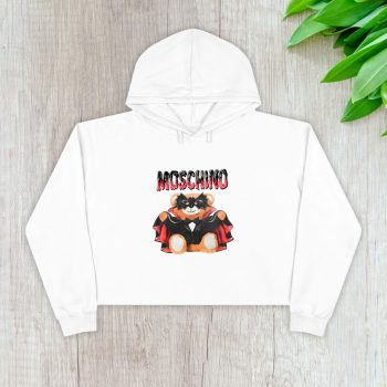 Moschino Bat Teddy Bear Crop Pullover Hoodie For Lady CPH1760