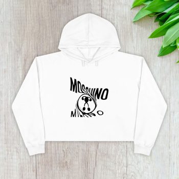 Moschino Double Question Mark Logo Crop Pullover Hoodie For Lady CPH1756