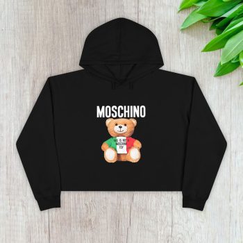 Moschino Italy Teddy Bear Crop Pullover Hoodie For Lady CPH1762