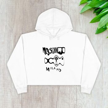 Moschino Milano Graffiti Crop Pullover Hoodie For Lady CPH1761