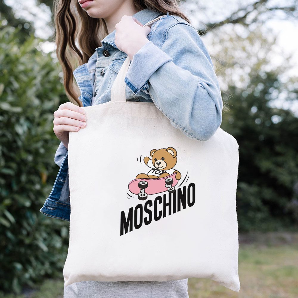 Moschino-Skater-Teddy-Bear-Cotton-Canvas-Tote-Bag-TTB1754-1