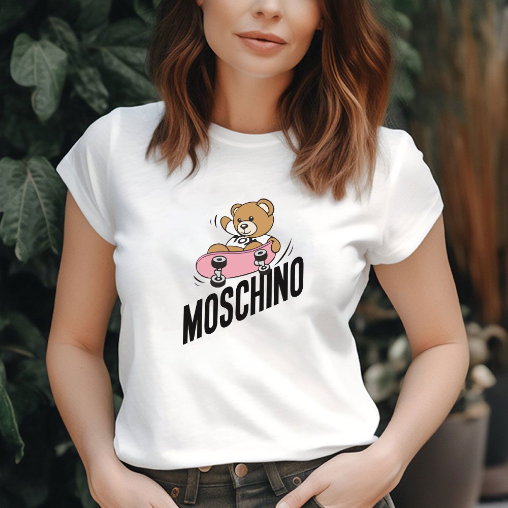 Moschino-Skater-Teddy-Bear-Lady-T-Shirt-Luxury-Tee-For-Women-LDS1756-1