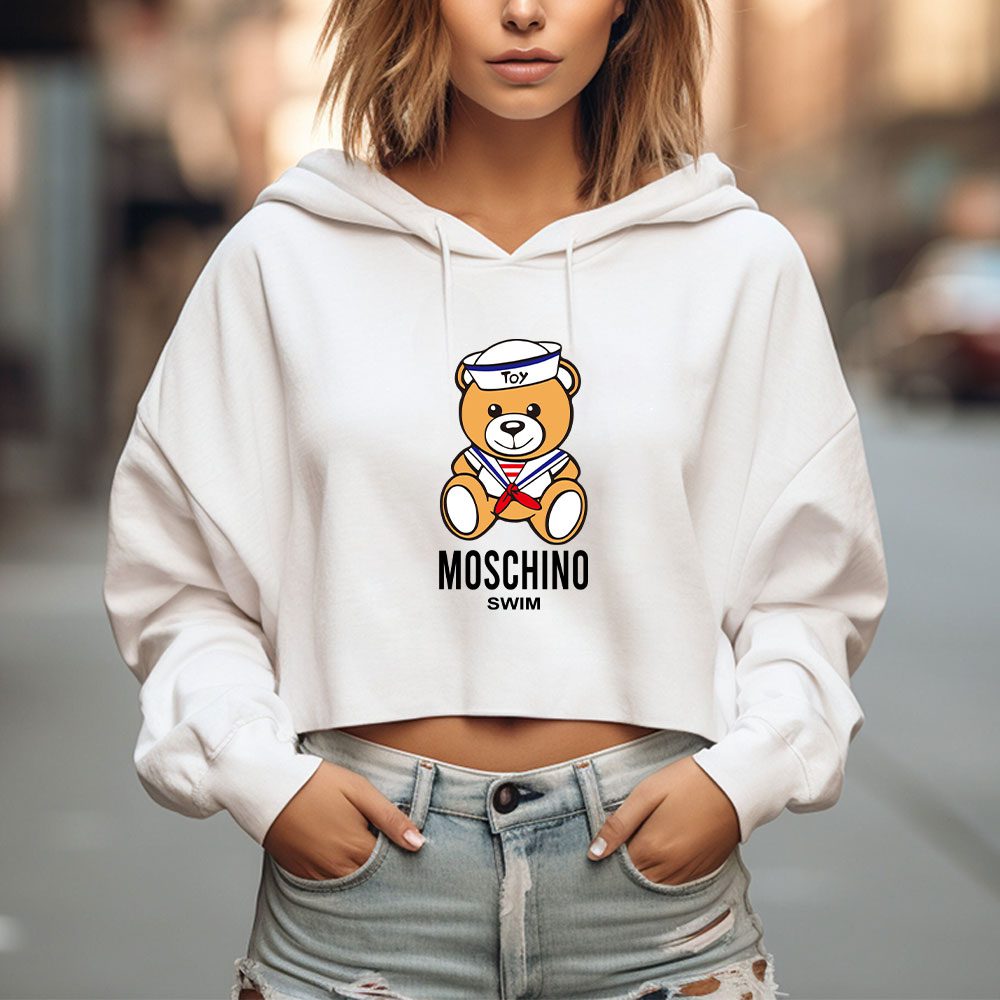 Moschino-Swim-Teddy-Bear-Crop-Pullover-Hoodie-For-Lady-CPH1749-1