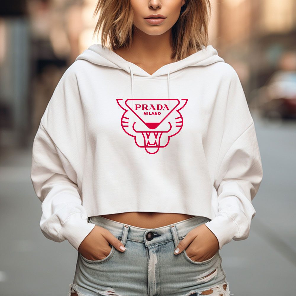 Prada-Logo-Luxury-Crop-Pullover-Hoodie-For-Lady-CPH1791-2