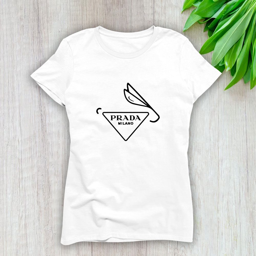 Prada-Logo-Luxury-Lady-T-Shirt-Luxury-Tee-For-Women-LDS1791 Prada Logo Luxury Lady T-Shirt Luxury Tee For Women LDS1791