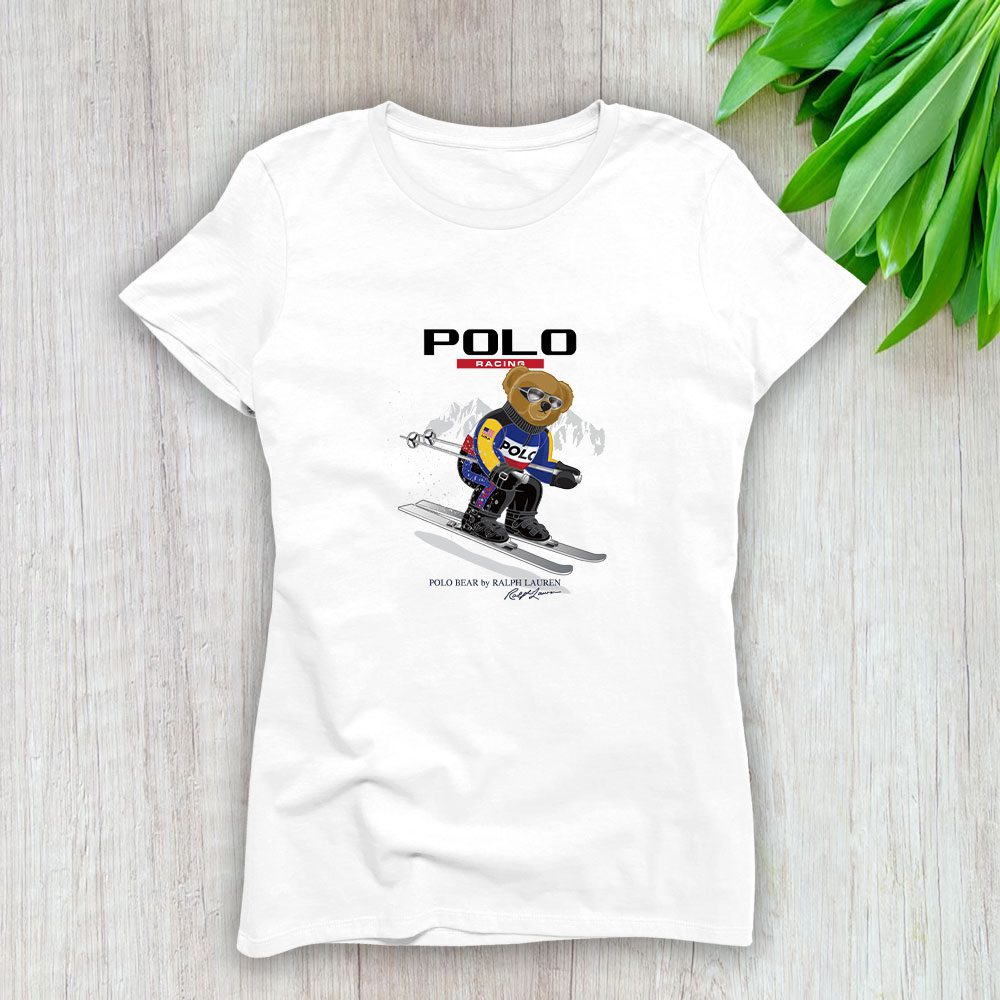 Ralph-Lauren-Polo-Racing-Bear-Teddy-Lady-T-Shirt-Luxury-Tee-For-Women-LDS1836 Ralph Lauren Polo Racing Bear Teddy Lady T-Shirt Luxury Tee For Women LDS1836