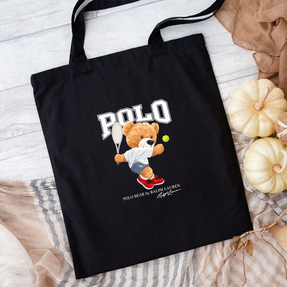 Ralph-Lauren-Polo-Sport-Bear-Teddy-Cotton-Canvas-Tote-Bag-TTB1848 Ralph Lauren Polo Sport Bear Teddy Cotton Canvas Tote Bag TTB1848