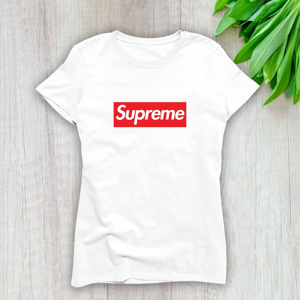Supreme-Luxury-Logo-Lady-T-Shirt-Luxury-Tee-For-Women-LDS1852 Supreme Luxury Logo Lady T-Shirt Luxury Tee For Women LDS1852