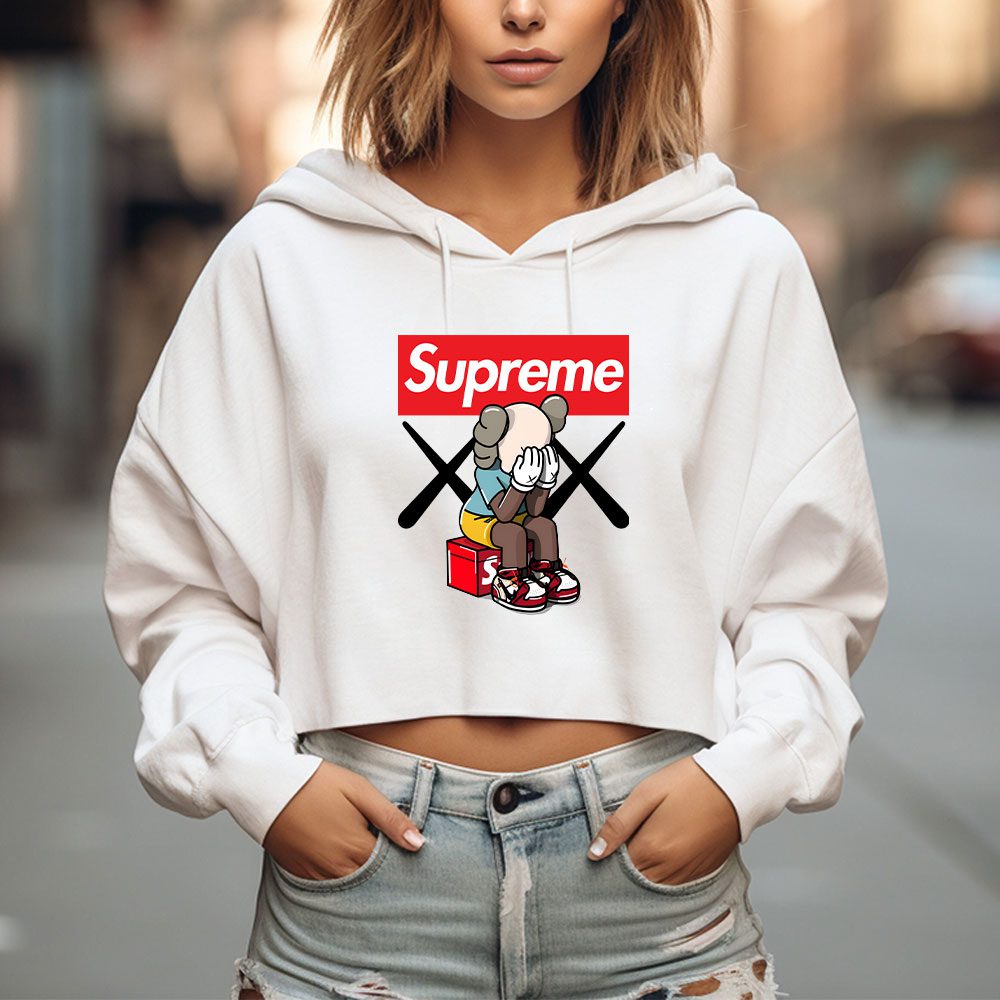 Supreme-X-Kaws-Bearbrick-Crop-Pullover-Hoodie-For-Lady-CPH1871-1