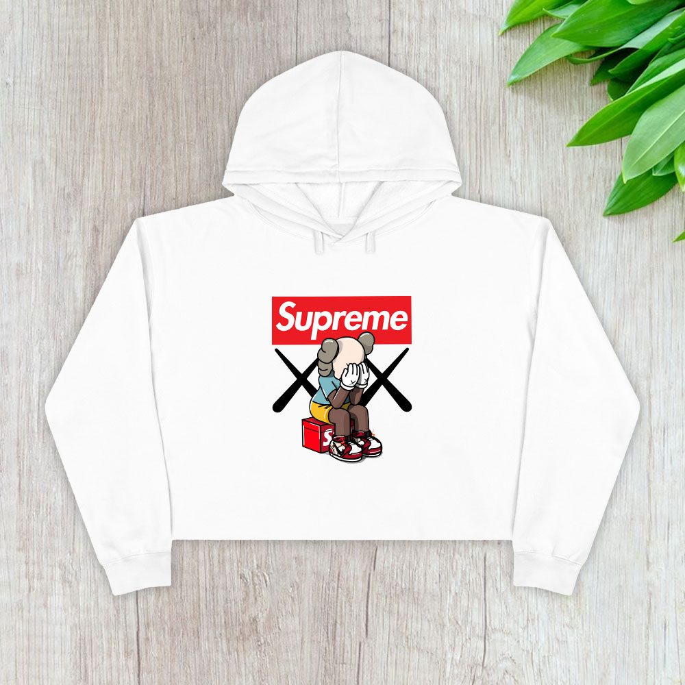 Supreme-X-Kaws-Bearbrick-Crop-Pullover-Hoodie-For-Lady-CPH1871 Supreme X Kaws Bearbrick Crop Pullover Hoodie For Lady CPH1871
