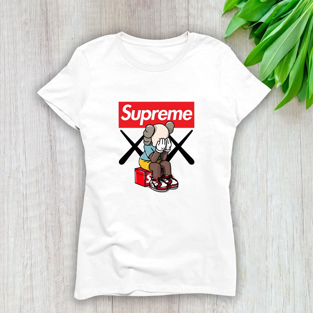 Supreme-X-Kaws-Bearbrick-Lady-T-Shirt-Luxury-Tee-For-Women-LDS1873 Supreme X Kaws Bearbrick Lady T-Shirt Luxury Tee For Women LDS1873
