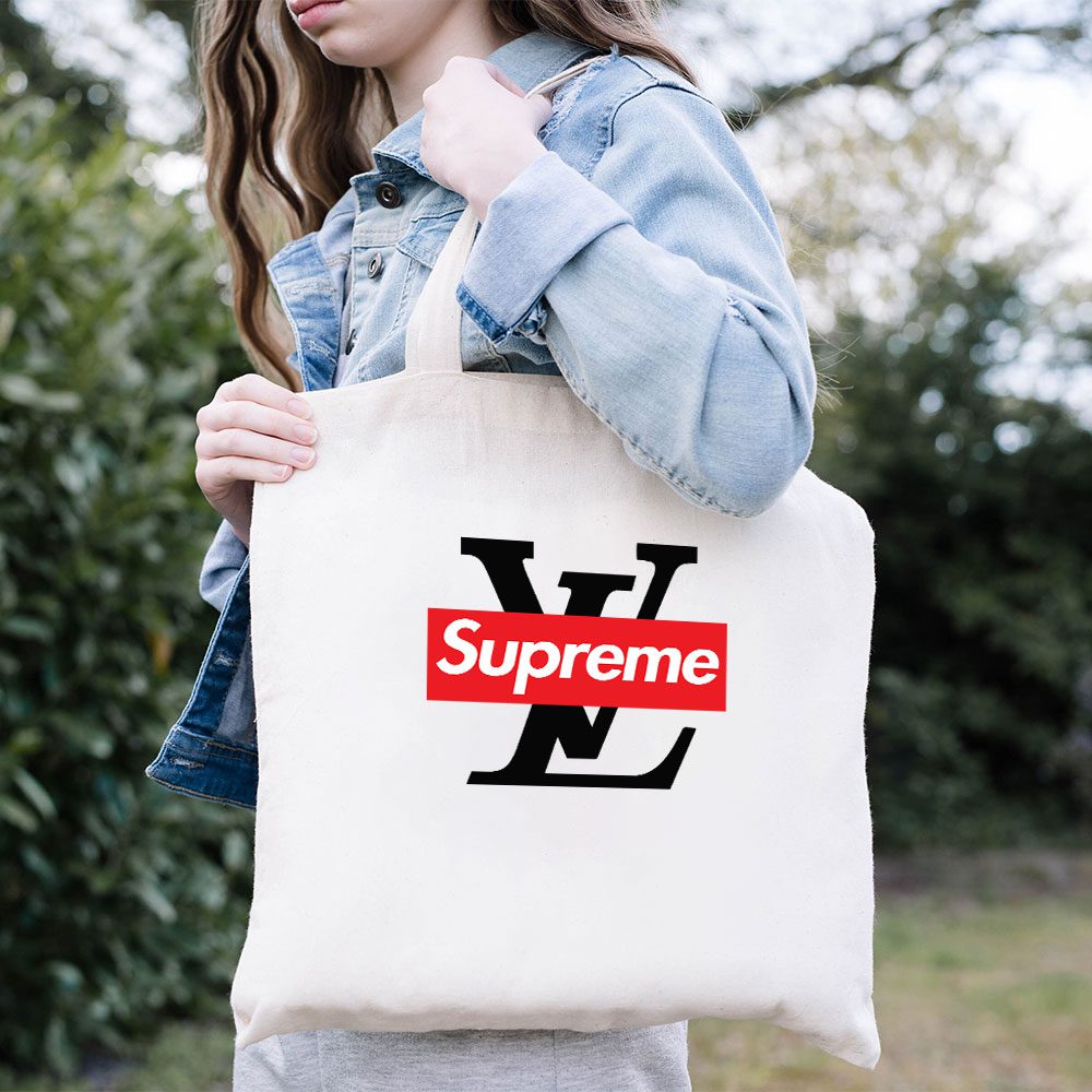 Supreme-X-Louis-Vuitton-Luxury-Logo-Cotton-Canvas-Tote-Bag-TTB1886-1