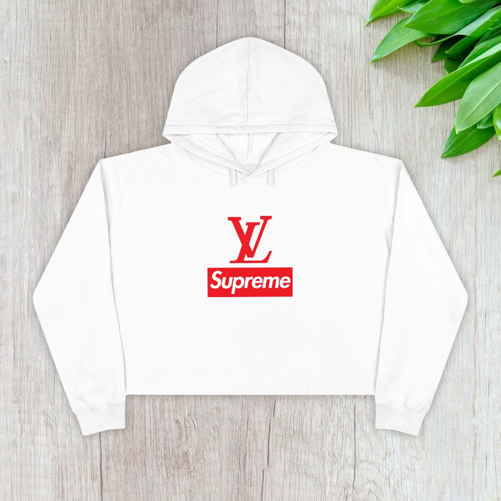 Supreme-X-Louis-Vuitton-Luxury-Logo-Crop-Pullover-Hoodie-For-Lady-CPH1852 Supreme X Louis Vuitton Luxury Logo Crop Pullover Hoodie For Lady CPH1852