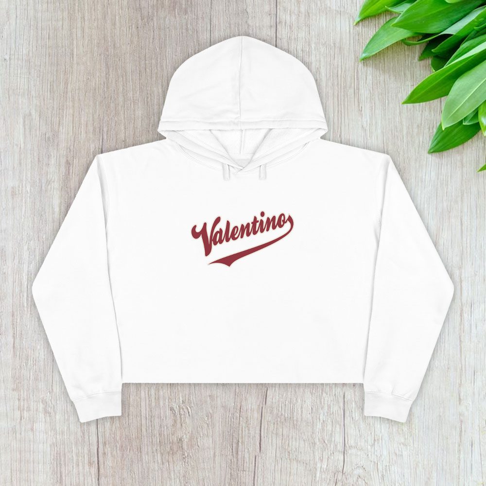 Valentino-Luxury-Logo-Crop-Pullover-Hoodie-For-Lady-CPH1887 Valentino Luxury Logo Crop Pullover Hoodie For Lady CPH1887