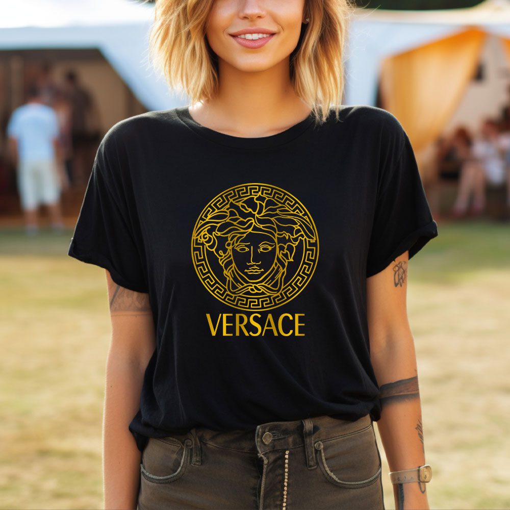 Versace-Medusa-Gold-Luxury-Logo-Lady-T-Shirt-Luxury-Tee-For-Women-LDS1925-3