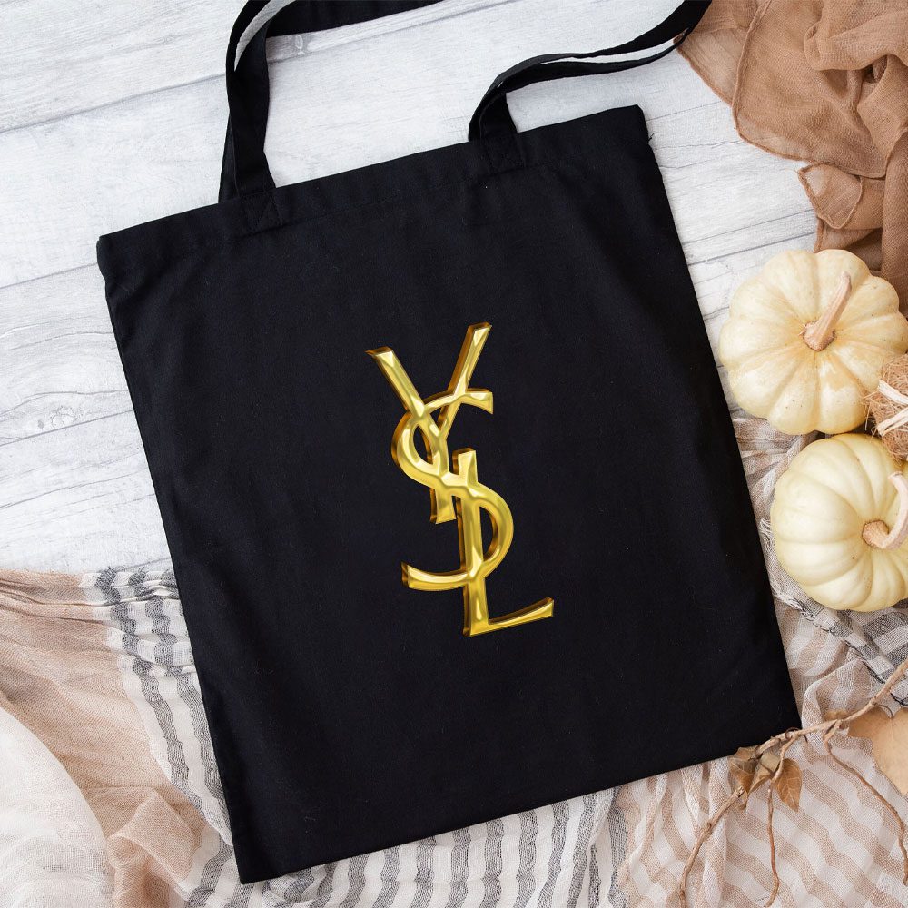 Yves-Saint-Laurent-Gold-Logo-Luxury-Cotton-Canvas-Tote-Bag-TTB1963-1