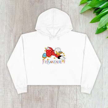 Yves Saint Laurent Logo Luxury Mcduck Crop Pullover Hoodie For Lady CPH1980