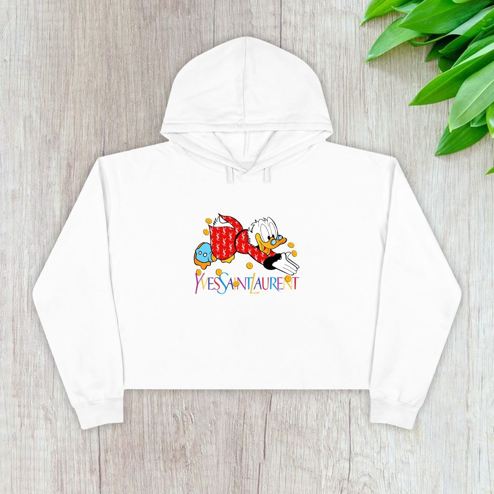 Yves-Saint-Laurent-Logo-Luxury-Mcduck-Crop-Pullover-Hoodie-For-Lady-CPH1980 Yves Saint Laurent Logo Luxury Mcduck Crop Pullover Hoodie For Lady CPH1980
