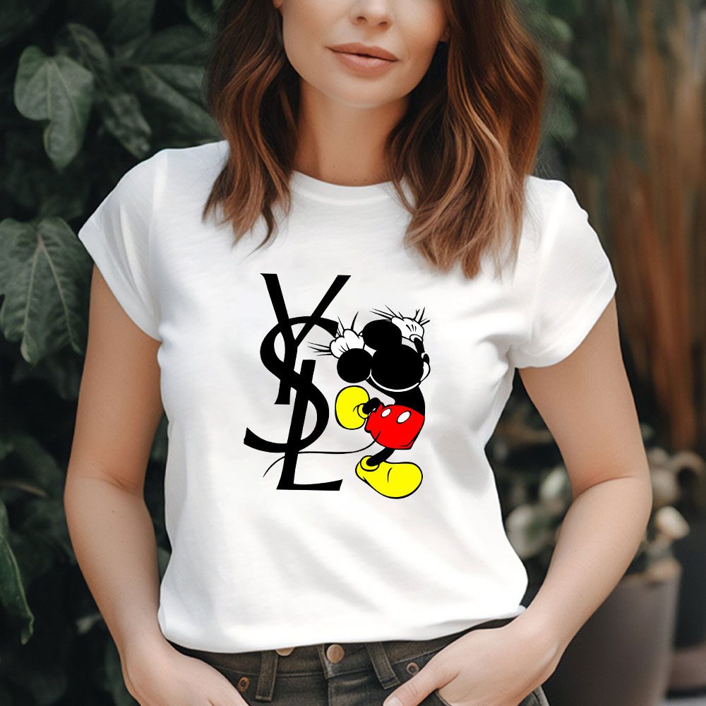 Yves-Saint-Laurent-Logo-Luxury-Mickey-Mouse-Lady-T-Shirt-Luxury-Tee-For-Women-LDS1976-1