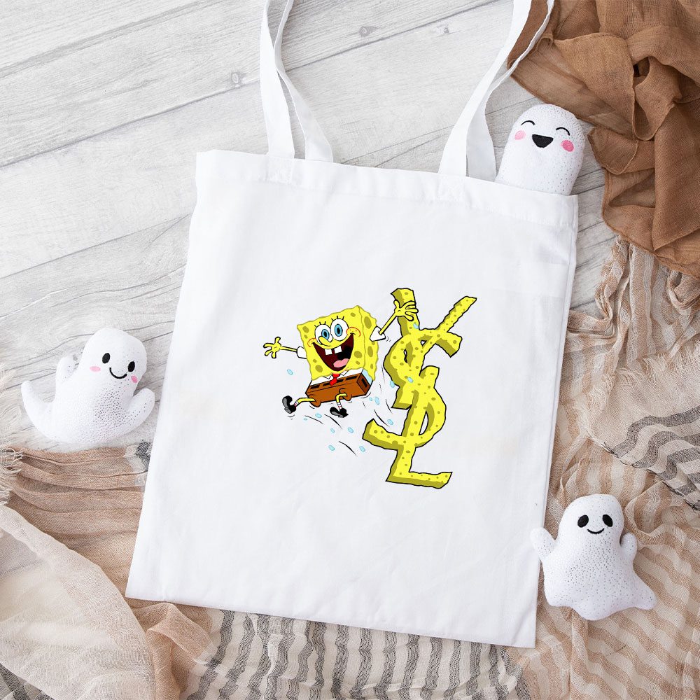 Yves-Saint-Laurent-Logo-Luxury-Spongebob-Cotton-Canvas-Tote-Bag-TTB1977 Yves Saint Laurent Logo Luxury Spongebob Cotton Canvas Tote Bag TTB1977