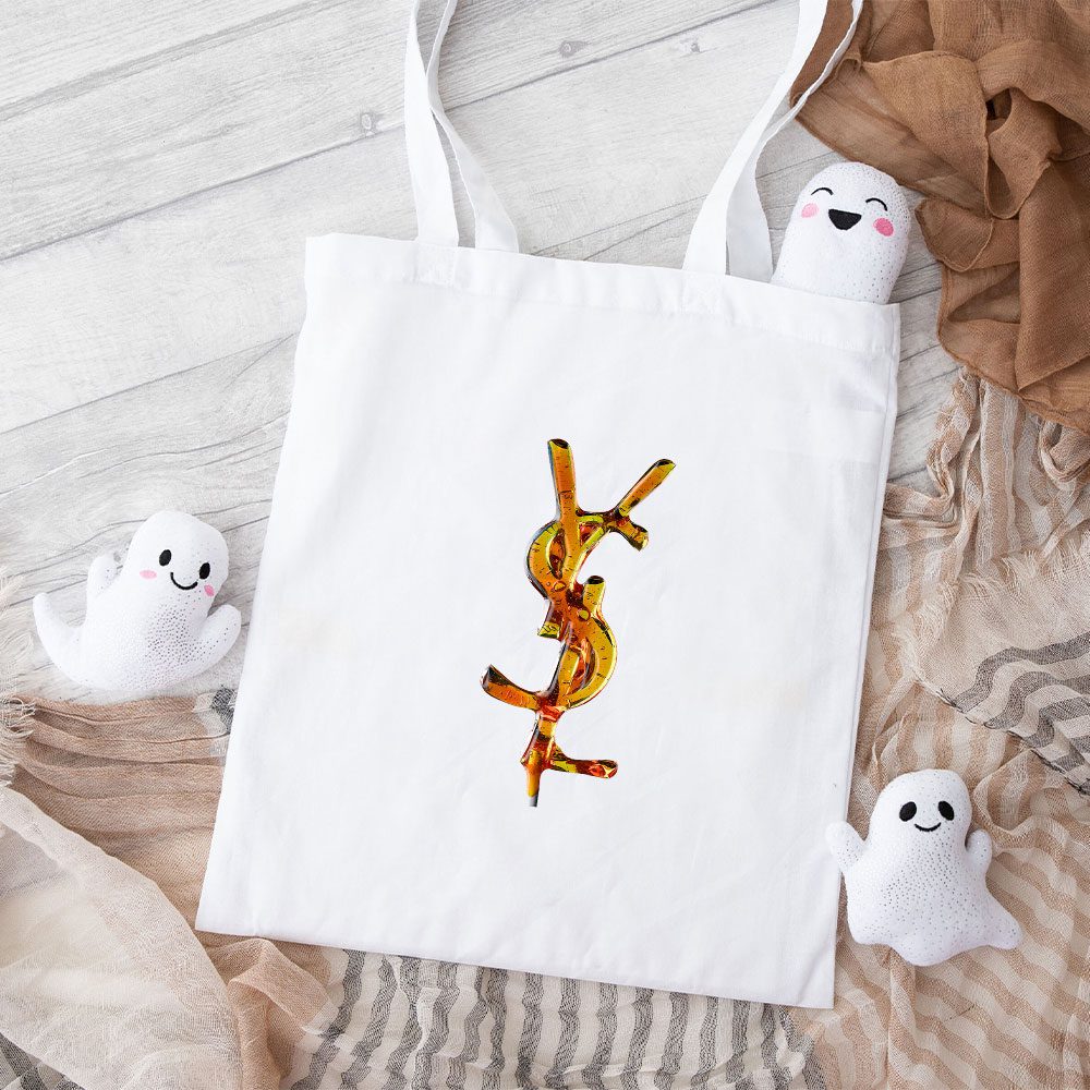 Yves-Saint-Laurent-Lollipops-Logo-Luxury-Cotton-Canvas-Tote-Bag-TTB1964 Yves Saint Laurent Lollipops Logo Luxury Cotton Canvas Tote Bag TTB1964