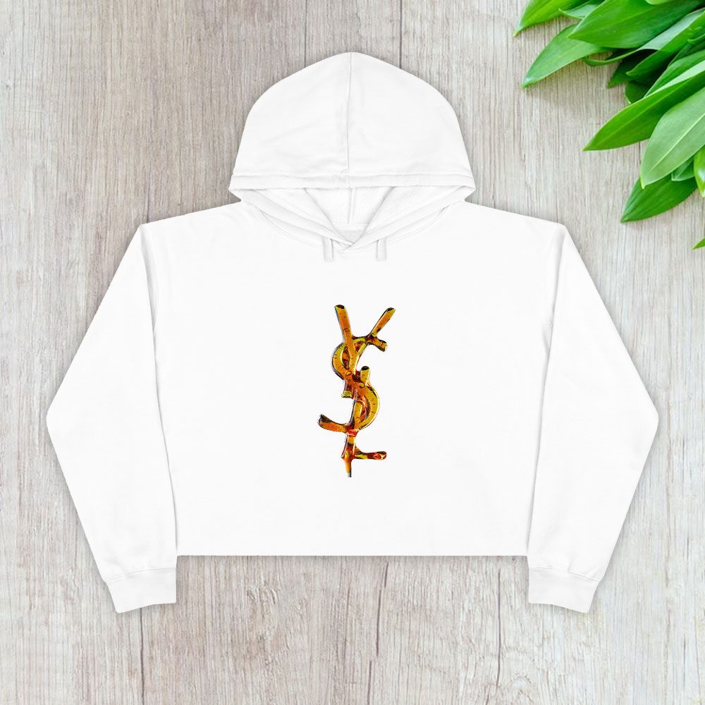 Yves-Saint-Laurent-Lollipops-Logo-Luxury-Crop-Pullover-Hoodie-For-Lady-CPH1964 Yves Saint Laurent Lollipops Logo Luxury Crop Pullover Hoodie For Lady CPH1964