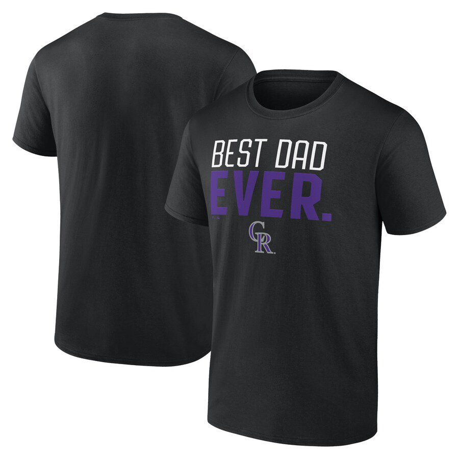 Colorado-Rockies-Best-Dad-Ever-T-Shirt-Black Colorado Rockies Best Dad Ever T-Shirt - Black