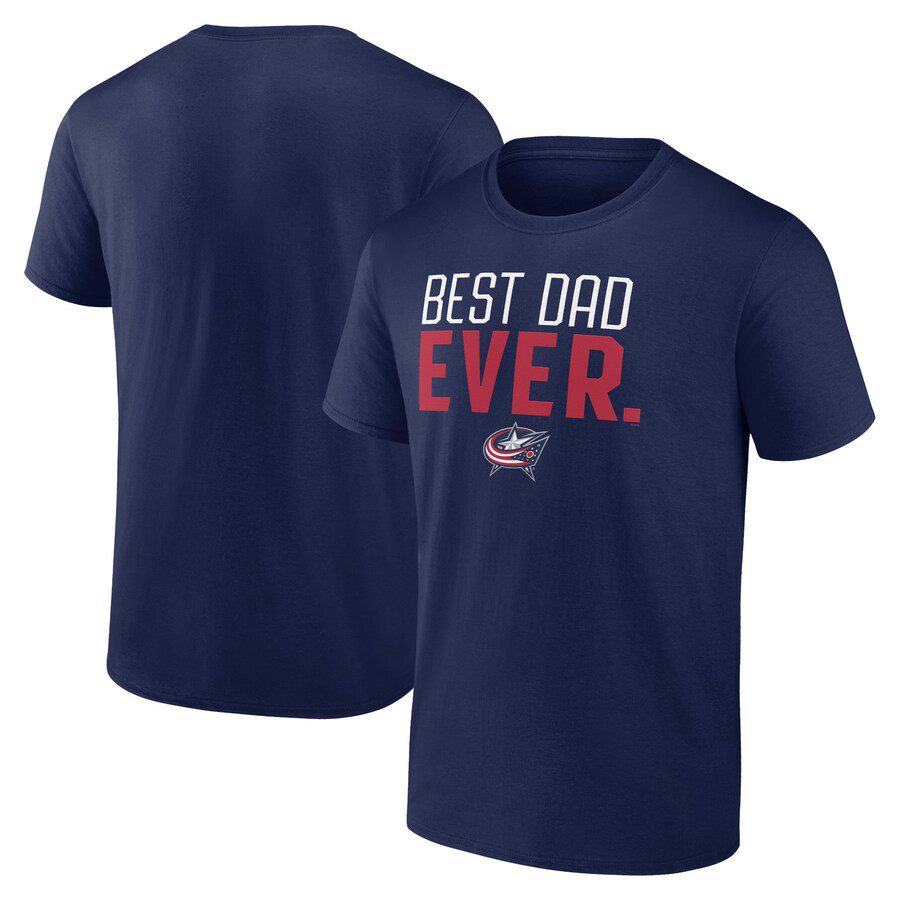 Columbus-Blue-Jackets-Best-Dad-Ever-T-Shirt-Navy Columbus Blue Jackets Best Dad Ever T-Shirt - Navy