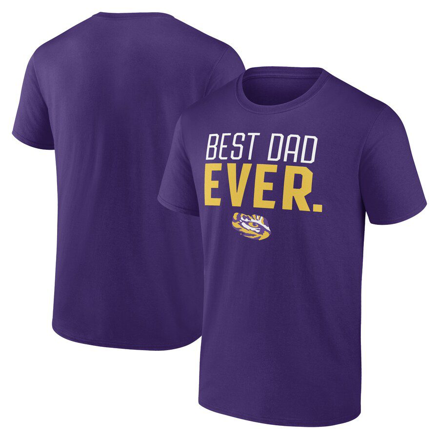 LSU-Tigers-Best-Dad-Ever-T-Shirt-Purple LSU Tigers Best Dad Ever T-Shirt - Purple