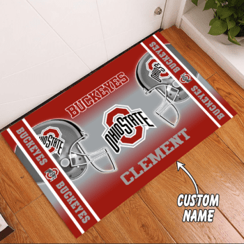 Ohio State Buckeyes Custom Name Funny Luxury Front Entrance Doormat Welcome Mat DM2020