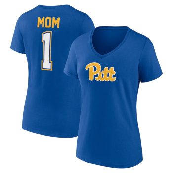 Pitt Panthers Women's Mother's Day #1 Mom V-Neck T-Shirt - Royal