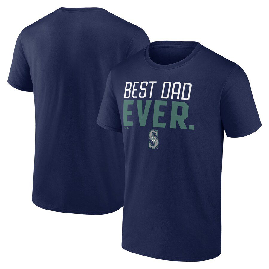 Seattle-Mariners-Best-Dad-Ever-T-Shirt-Navy Seattle Mariners Best Dad Ever T-Shirt - Navy