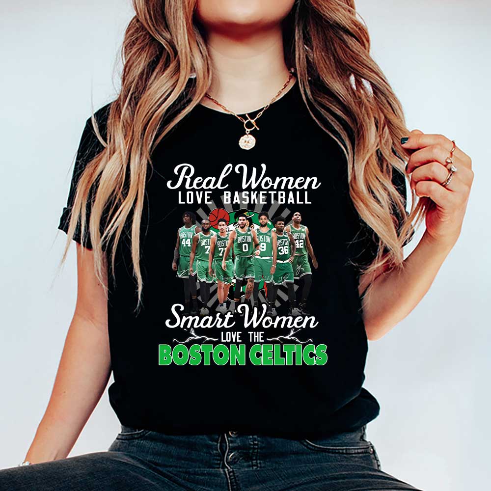 The Celtics Real Women Love Basketball Smart Women Love The Boston Celtics 2023 Signatures Women Lady T-Shirt The Celtics Real Women Love Basketball Smart Women Love The Boston Celtics 2023 Signatures Women Lady T-Shirt
