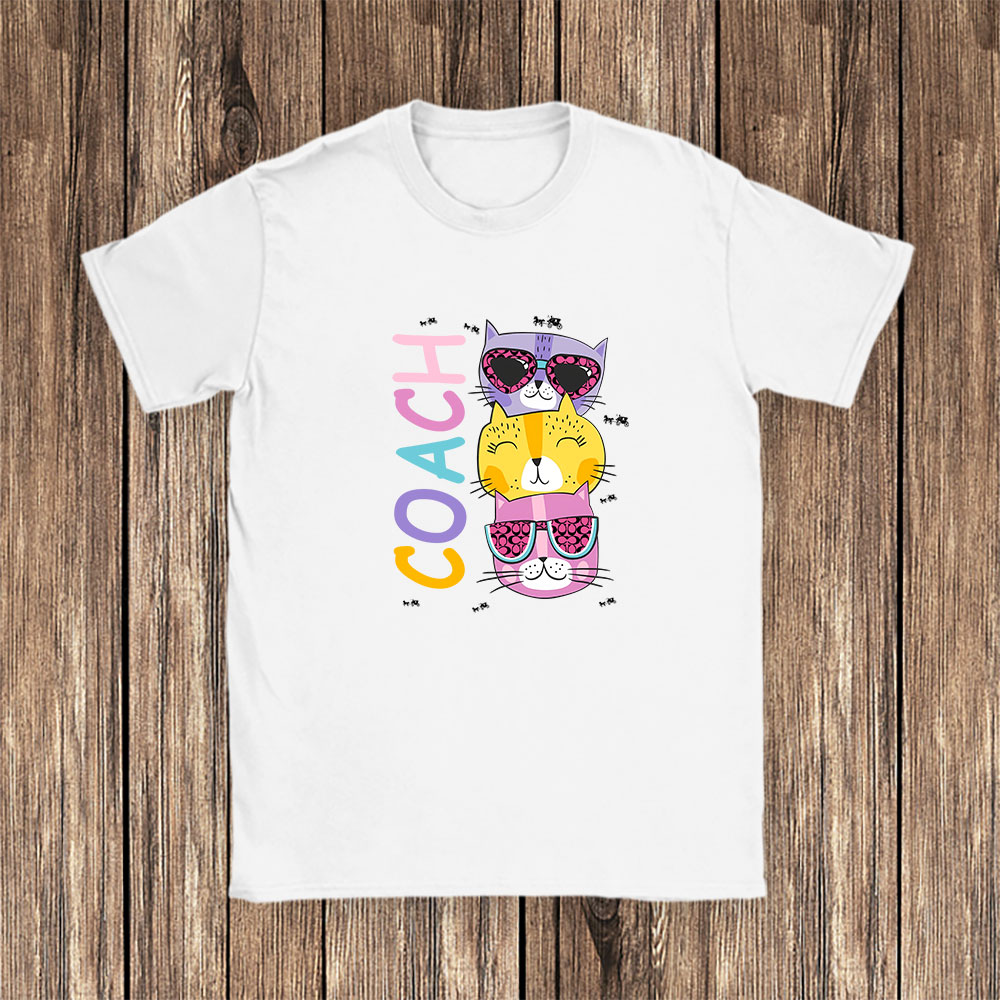 Cartoon-Cats-In-Glasses-Fruits-Coach-Brand-Unisex-T-Shirt-Cotton-Tee-TAT6243 Cartoon Cats In Glasses Fruits Coach Brand Unisex T-Shirt Cotton Tee TAT6243