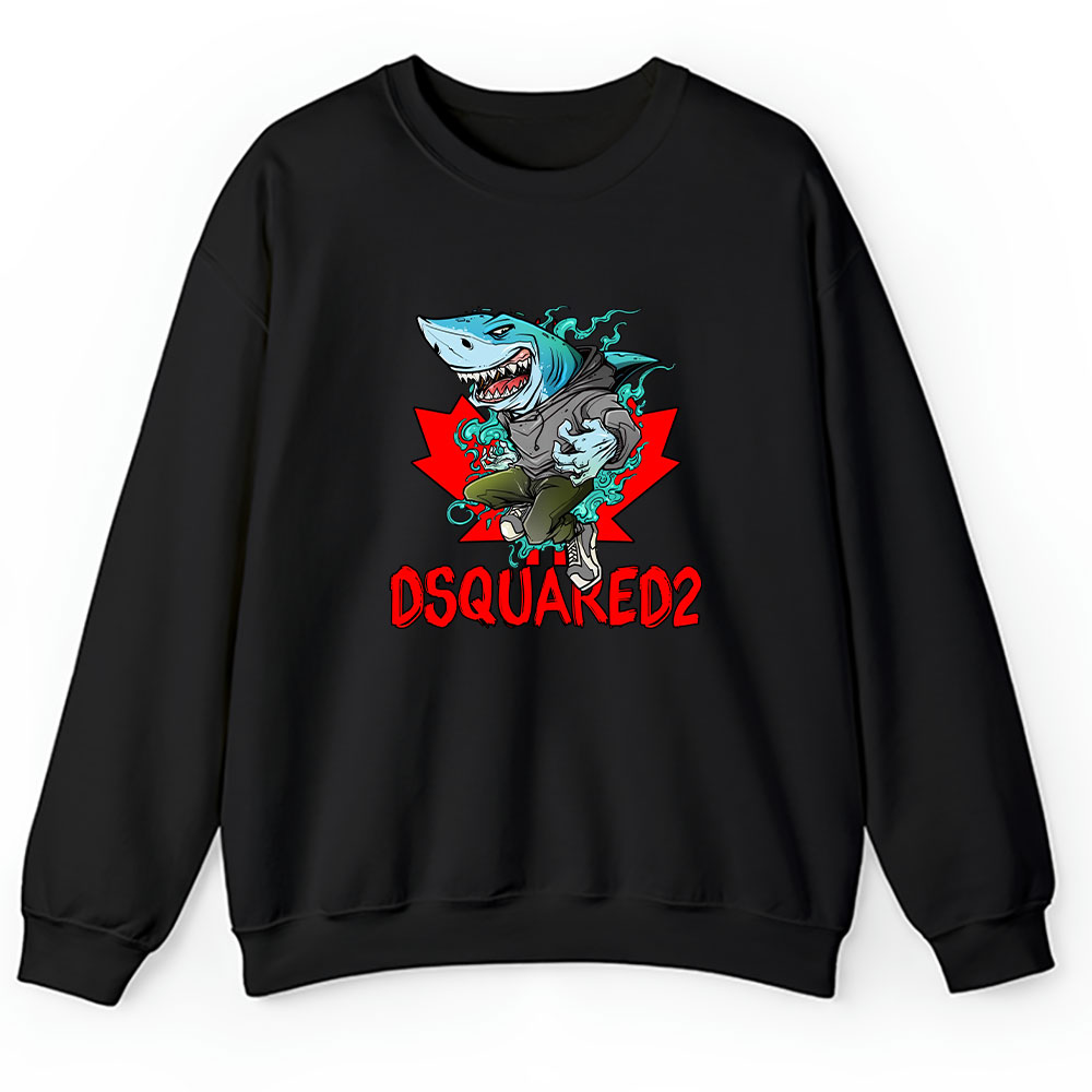 Cartoon-Shark-Dsquared2-Brand-Unisex-Sweatshirt-TAS5470 Cartoon Shark Dsquared2 Brand Unisex Sweatshirt TAS5470