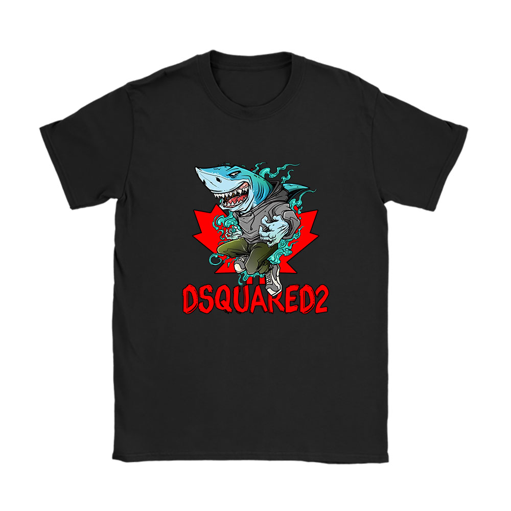 Cartoon-Shark-Dsquared2-Unisex-T-Shirt-TAT5470 Cartoon Shark Dsquared2 Unisex T-Shirt TAT5470