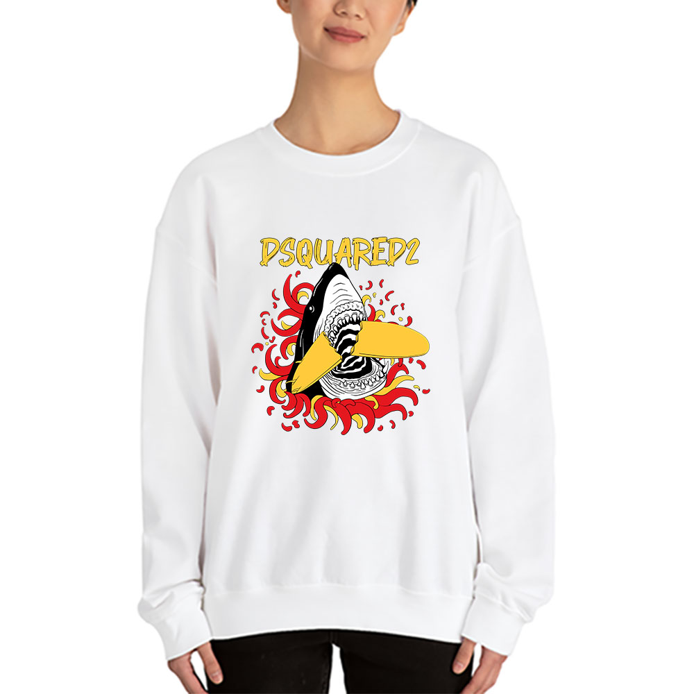 Cartoon-Shark-With-Surfboard-Dsquared2-Brand-Unisex-Sweatshirt-TAS5487-2