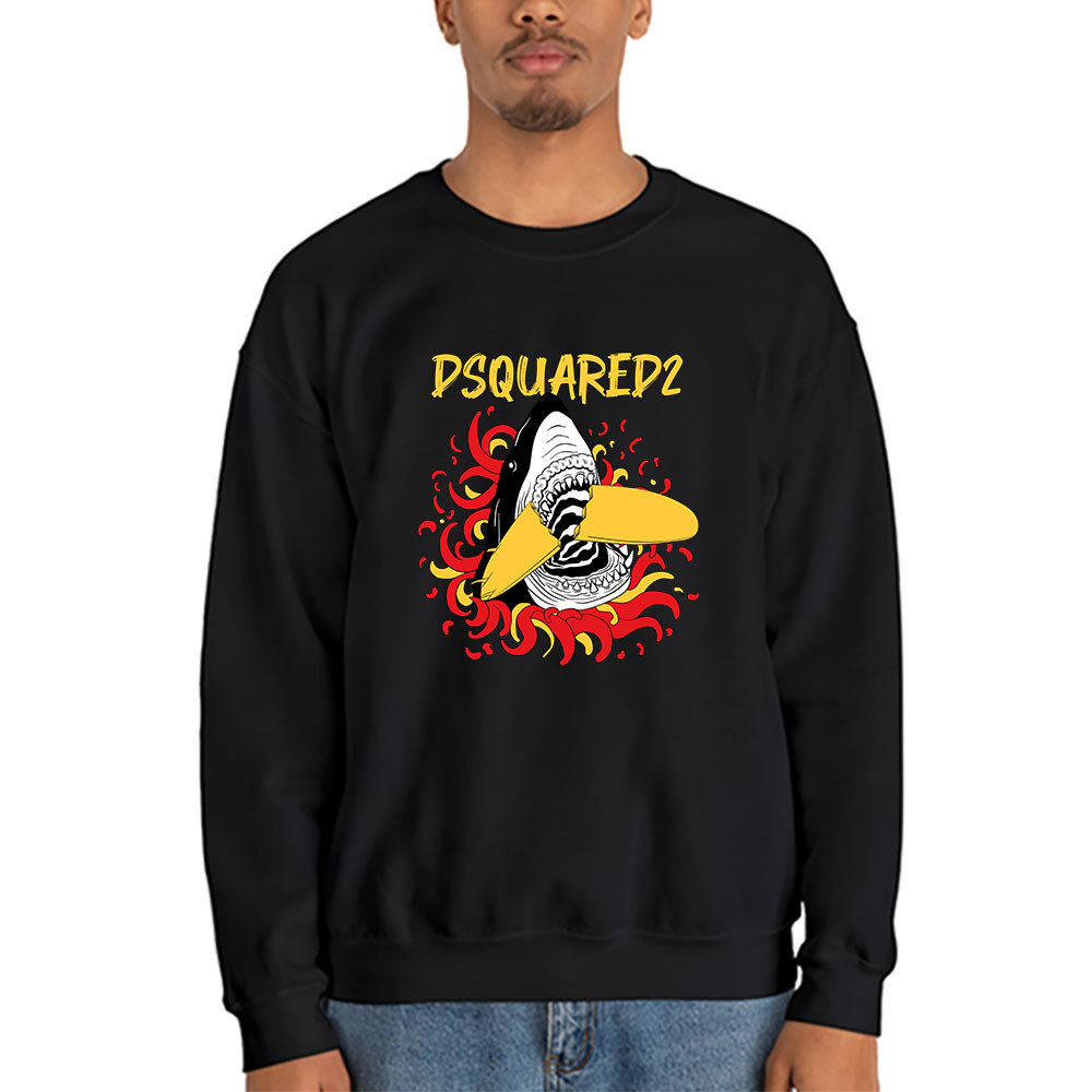 Cartoon-Shark-With-Surfboard-Dsquared2-Brand-Unisex-Sweatshirt-TAS5487-5