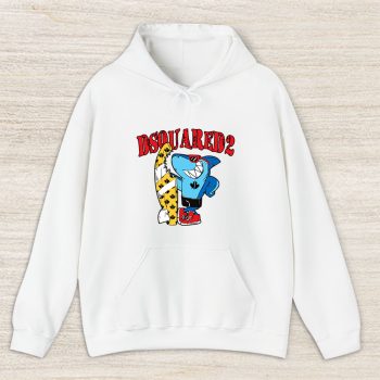 Cartoon Shark With Surfboard Dsquared2 Unisex Hoodie TAH5486