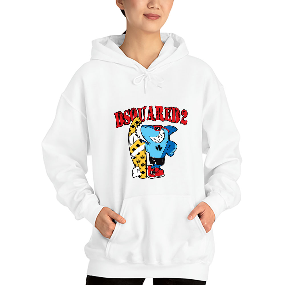 Cartoon-Shark-With-Surfboard-Dsquared2-Unisex-Hoodie-TAH5486-5