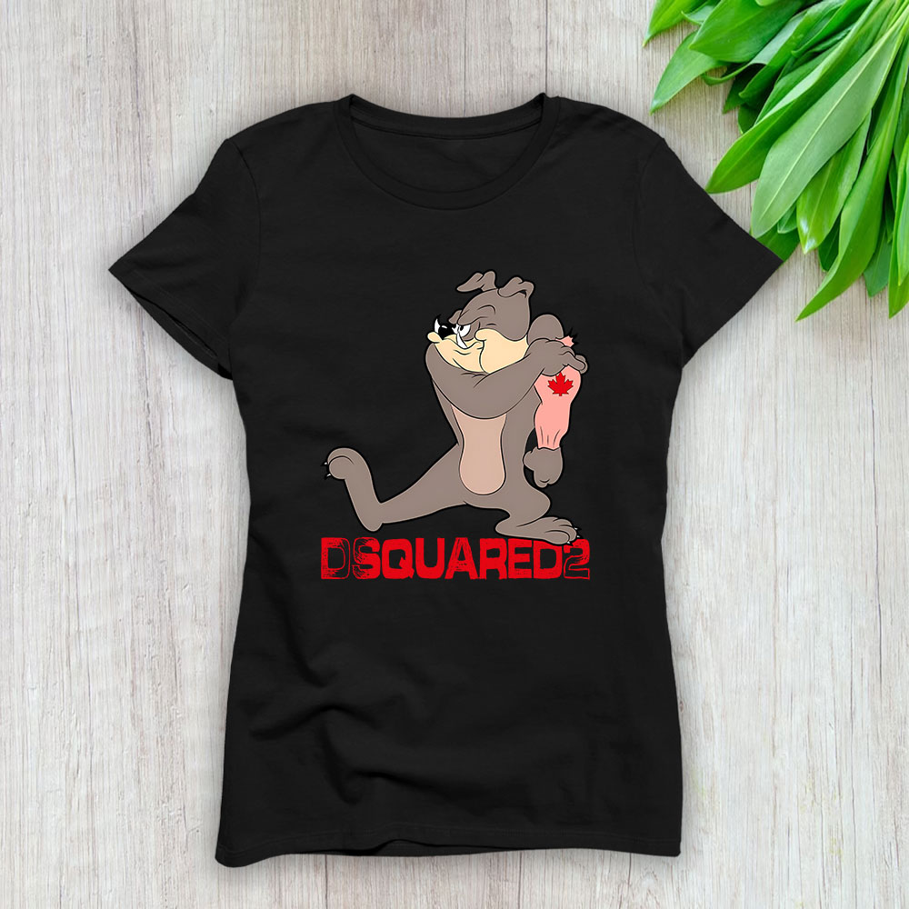 Spike-Bulldog-In-Tom-And-Jerry-Dsquared2-Brand-Lady-Shirt-Women-Tee-TLT5457-1