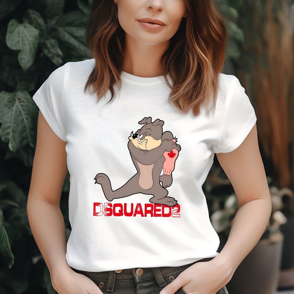 Spike-Bulldog-In-Tom-And-Jerry-Dsquared2-Brand-Lady-Shirt-Women-Tee-TLT5457-2