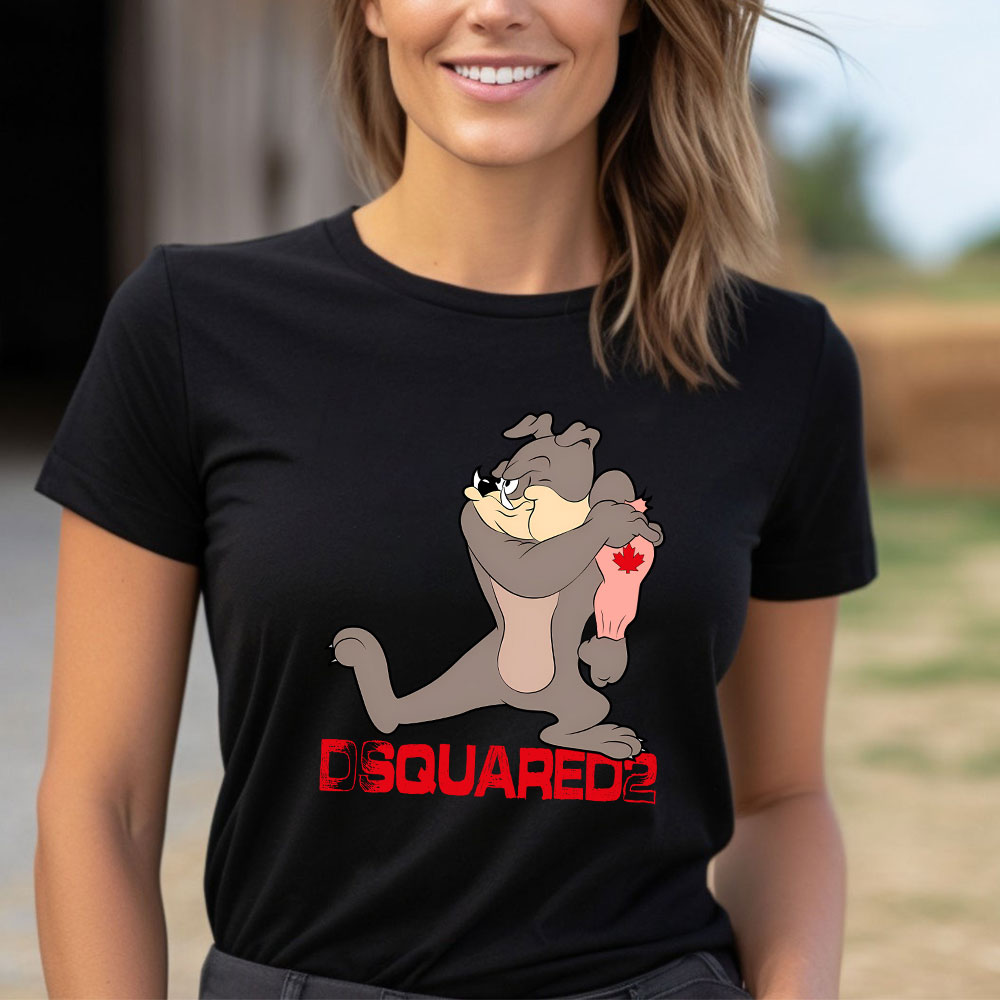 Spike-Bulldog-In-Tom-And-Jerry-Dsquared2-Brand-Lady-Shirt-Women-Tee-TLT5457-3