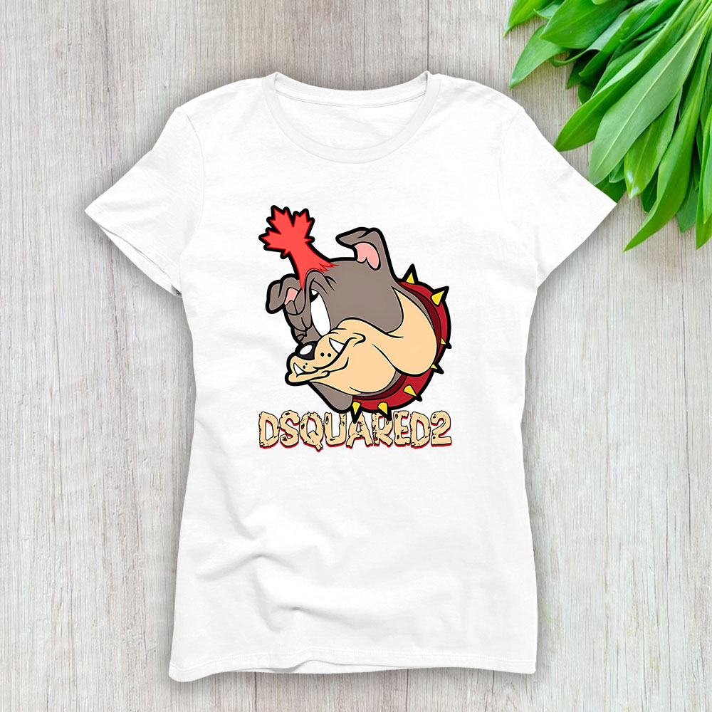 Spike-Bulldog-In-Tom-And-Jerry-Dsquared2-Brand-Lady-Shirt-Women-Tee-TLT5458 Spike Bulldog In Tom And Jerry Dsquared2 Brand Lady Shirt Women Tee TLT5458