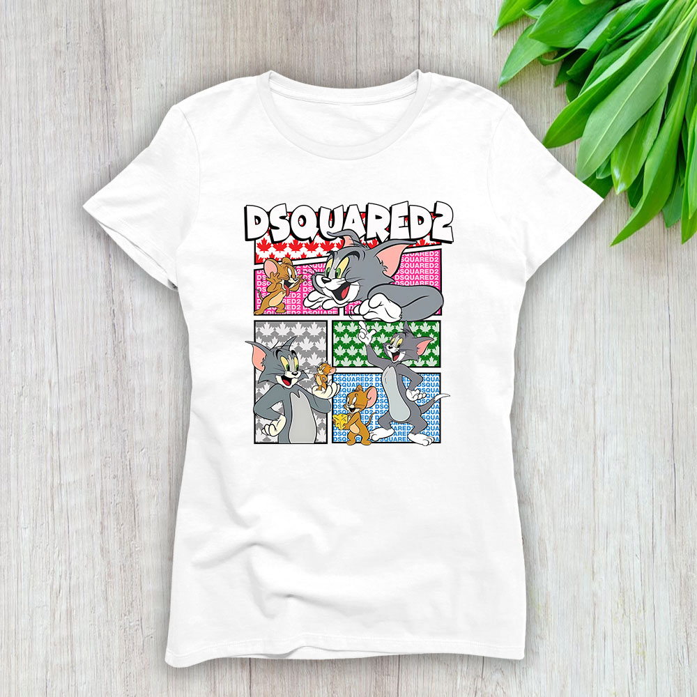 Tom-And-Jerry-Dsquared2-Brand-Lady-Shirt-Women-Tee-TLT5465 Tom And Jerry Dsquared2 Brand Lady Shirt Women Tee TLT5465