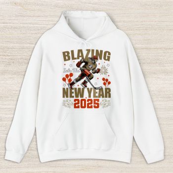 Anaheim Ducks Blazing Into The New Year NHL Gift For Fan Hello 2025 Unisex Hoodie TAH22254